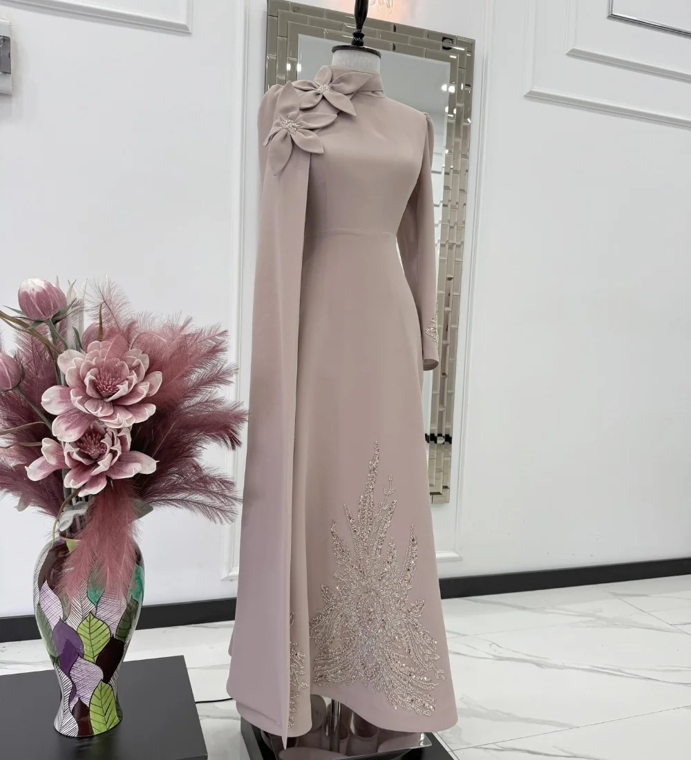 Customized Luxury Jersey Applique Handmade Flower Beading Sequined A-line High Collar Long Dresses Evening Dresses High Quality
Customized Luxury Jersey Applique Handmade Flower Beading Sequined A-line High Collar Long Dresses Evening Dresses High Quality