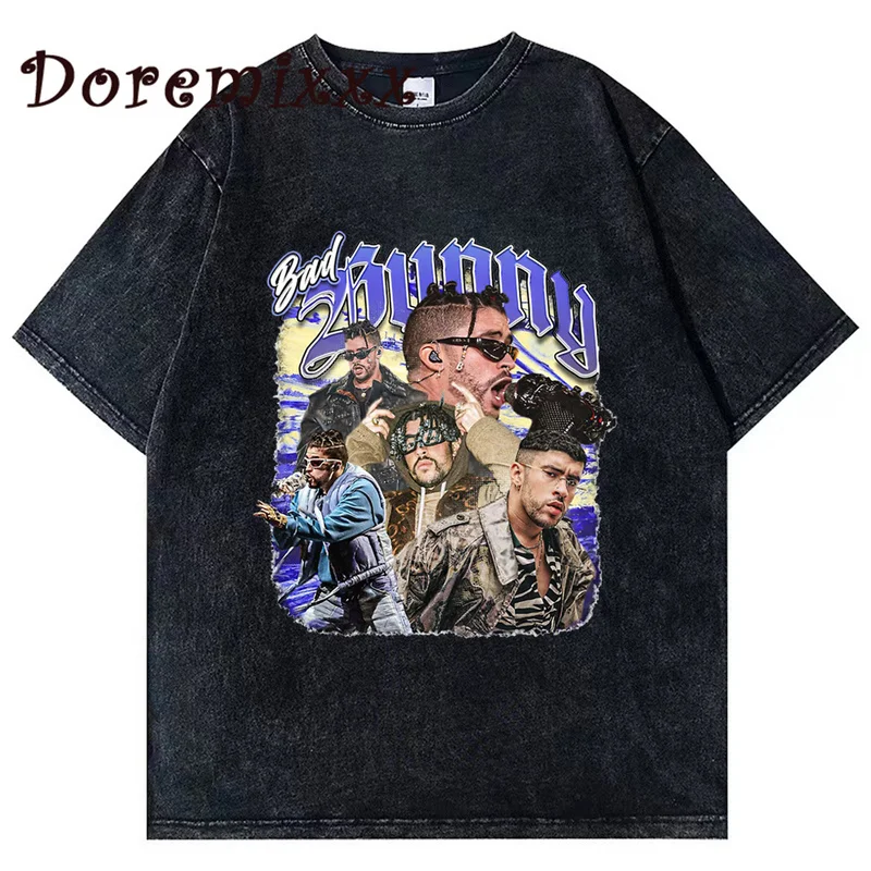Bad Bunny Graphic Print Unisex Tshirt Vintage Washed T-shirt Women Harajuku Streetwear Hip Hop Oversized Tops Cotton Tees Male
Bad Bunny Graphic Print Unisex Tshirt Vintage Washed T-shirt Women Harajuku Streetwear Hip Hop Oversized Tops Cotton Tees Male