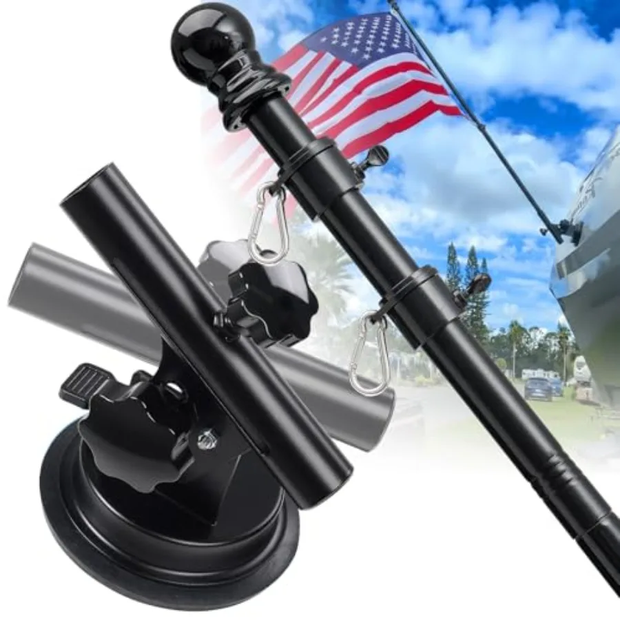 Flag Pole Kit with Suction Cup Holder - 6Feet Heavy Duty Flagpole, 400lbs Suction Secure Mount with 0-90 °Adjustable Angle - No
Flag Pole Kit with Suction Cup Holder - 6Feet Heavy Duty Flagpole, 400lbs Suction Secure Mount with 0-90 °Adjustable Angle - No