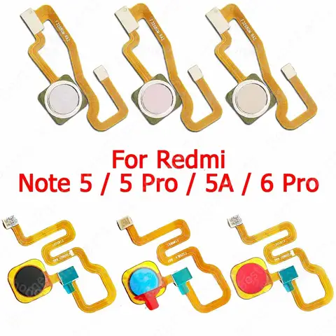 For Xiaomi Redmi Note 5 5A Prime 6 Pro Finger Print Scanner Fingerprint Sensor Flex Cable Touch Menu Replacement Spare Parts