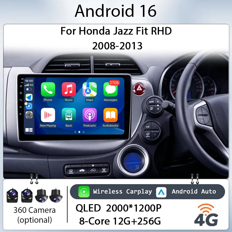 10" Android 16 for Honda Jazz Fit RHD 2008-2013 Car Stereo IPS HD Touch Screen Wireless CarPlay GPS Navi BT WiFi DSP Player Head
10" Android 16 for Honda Jazz Fit RHD 2008-2013 Car Stereo IPS HD Touch Screen Wireless CarPlay GPS Navi BT WiFi DSP Player Head