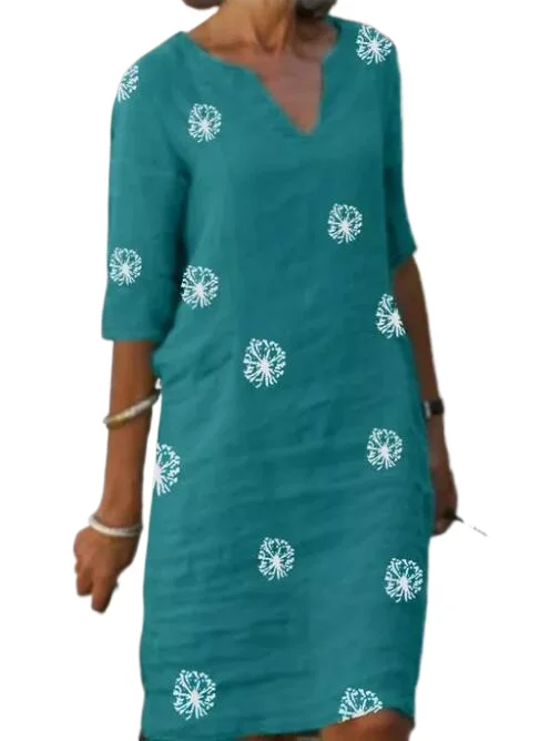 Women Elegant Floral Print Dress Summer New Half Sleeve Knee-length Casual Office Beach Dresses Vestidos
Women Elegant Floral Print Dress Summer New Half Sleeve Knee-length Casual Office Beach Dresses Vestidos