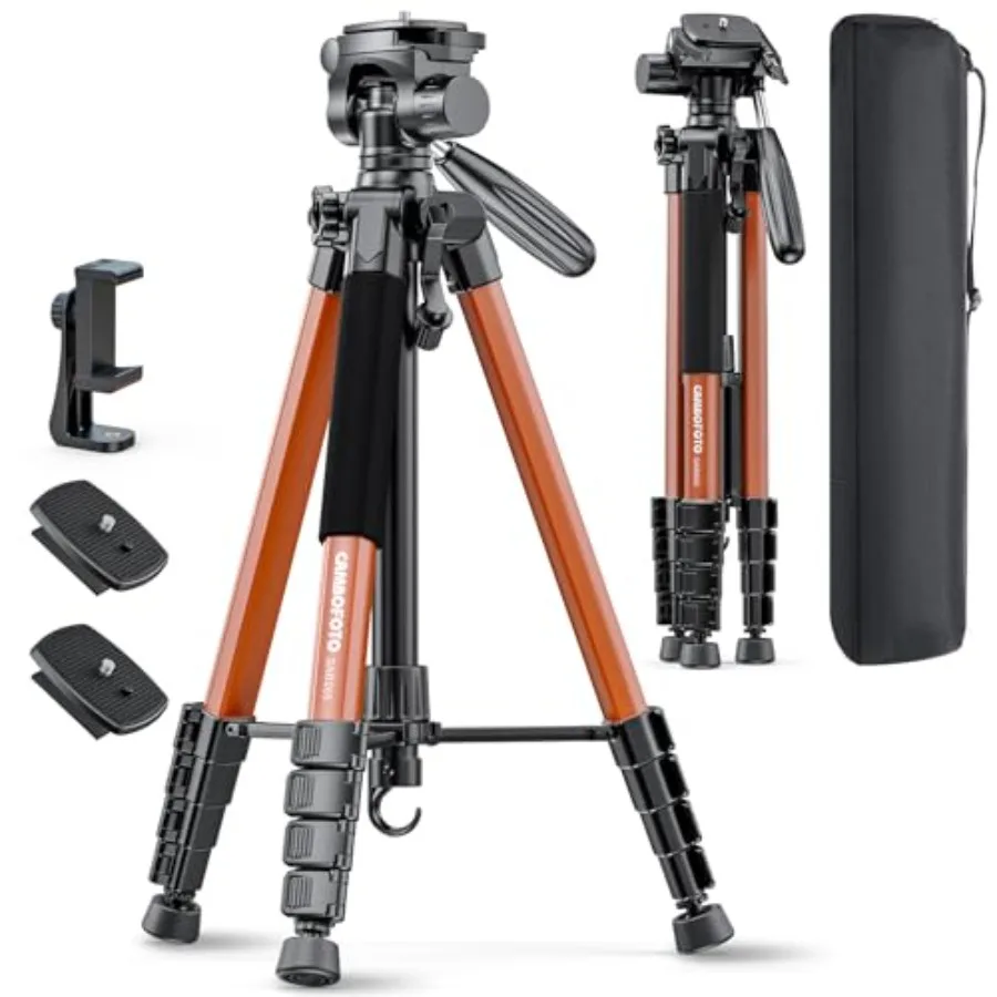 74"-Camera-Tripod, Professional Aluminum Heavy Duty Tripod Stand for Mirrorless Camera/DSLR/Cell Phone/Camcorder, with Holder a
74"-Camera-Tripod, Professional Aluminum Heavy Duty Tripod Stand for Mirrorless Camera/DSLR/Cell Phone/Camcorder, with Holder a
