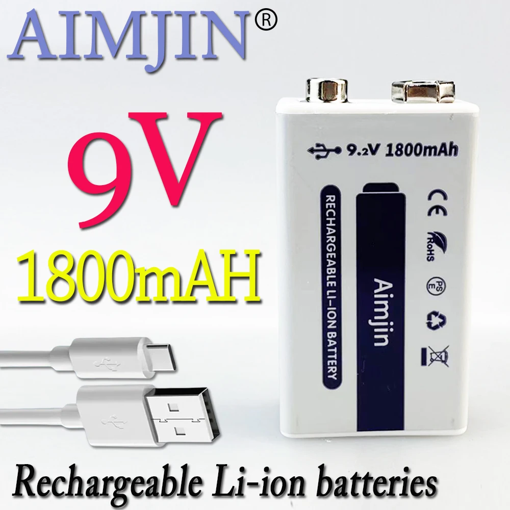 9.2v 1800mAh li-ion Rechargeable Battery Micro USB Batteries 9V lithium For Multimeter Microphone Toy Remote Control KTV
9.2v 1800mAh li-ion Rechargeable Battery Micro USB Batteries 9V lithium For Multimeter Microphone Toy Remote Control KTV