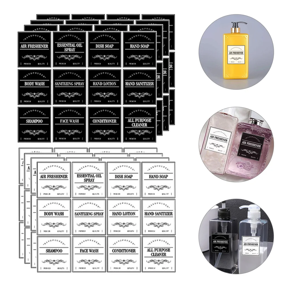 2 Sets Waterproof Bottle Labels Soap Stickers for Plastic Containers Pvc Canister Black White Bathroom Supplies ganizing
2 Sets Waterproof Bottle Labels Soap Stickers for Plastic Containers Pvc Canister Black White Bathroom Supplies ganizing