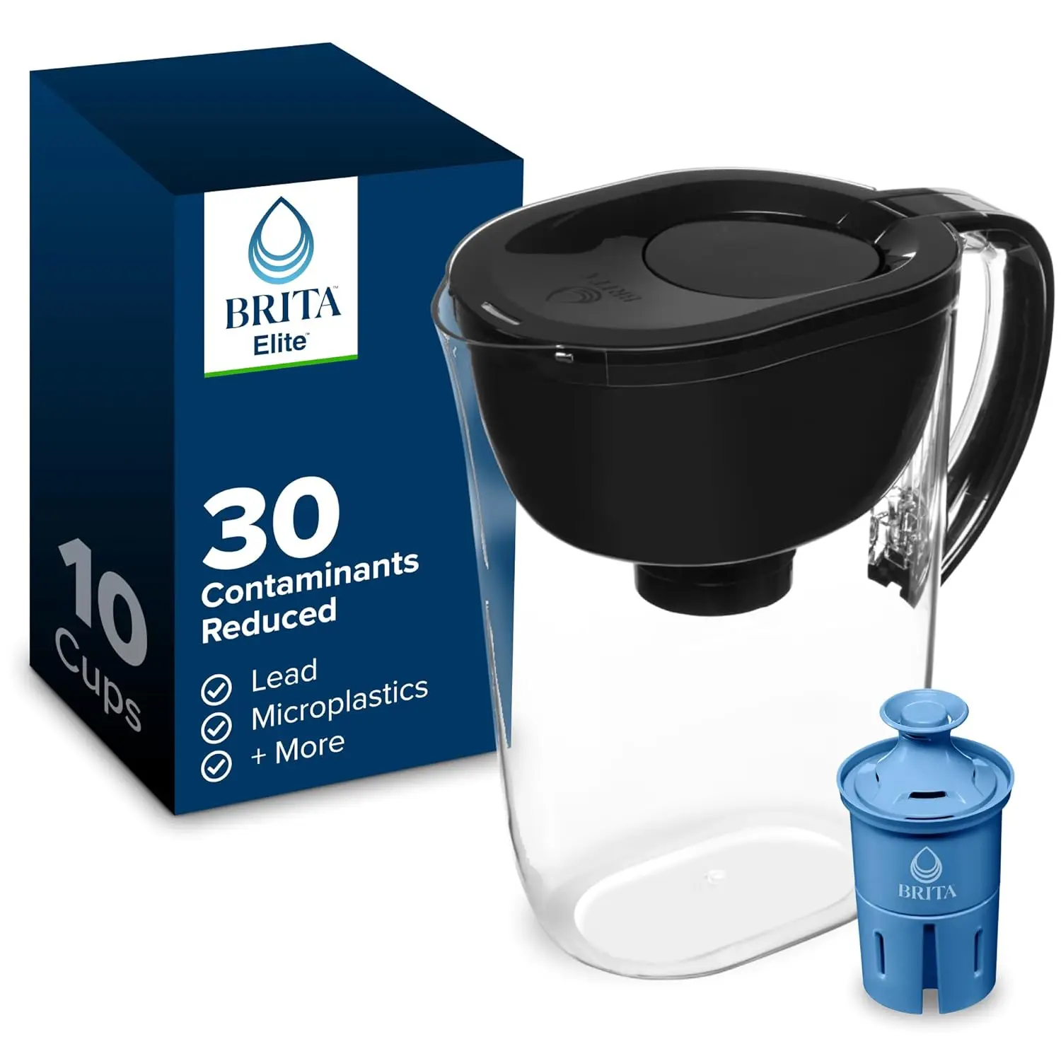 Everyday Elite Water Filter Pitcher, Removes 99% of Lead, Includes 1 Filter, 10-Cup Capacity, Black
Everyday Elite Water Filter Pitcher, Removes 99% of Lead, Includes 1 Filter, 10-Cup Capacity, Black