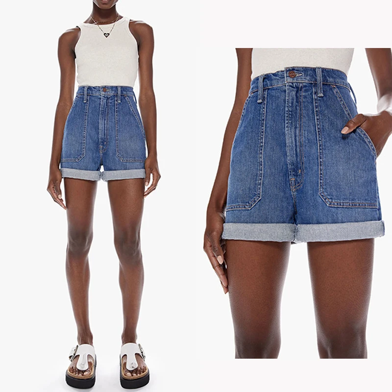 Women high waist denim shorts 2023 new fashion casual Straight edge curl shorts
Women high waist denim shorts 2023 new fashion casual Straight edge curl shorts