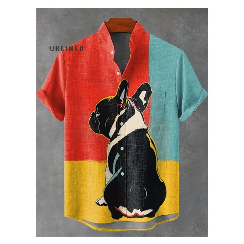 Cute animal pattern 3D print fun art casual fashion short-sleeved linen shirt 2025
Cute animal pattern 3D print fun art casual fashion short-sleeved linen shirt 2025