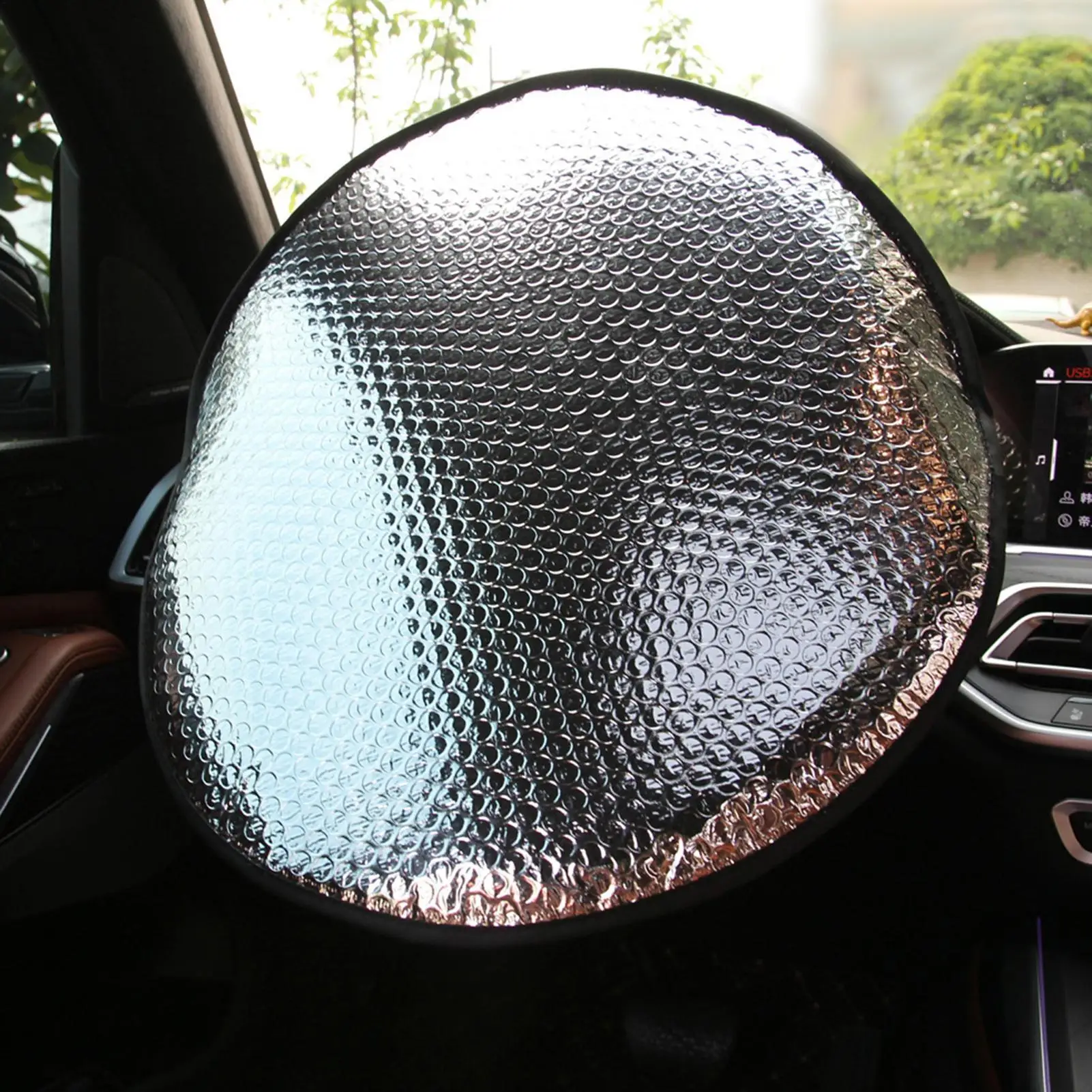 SUV car steering wheel sun visor Aluminum Foil Steering Wheel Anti-Scald Reflector Protective Vehicle Sunshade Heat Isolation
SUV car steering wheel sun visor Aluminum Foil Steering Wheel Anti-Scald Reflector Protective Vehicle Sunshade Heat Isolation