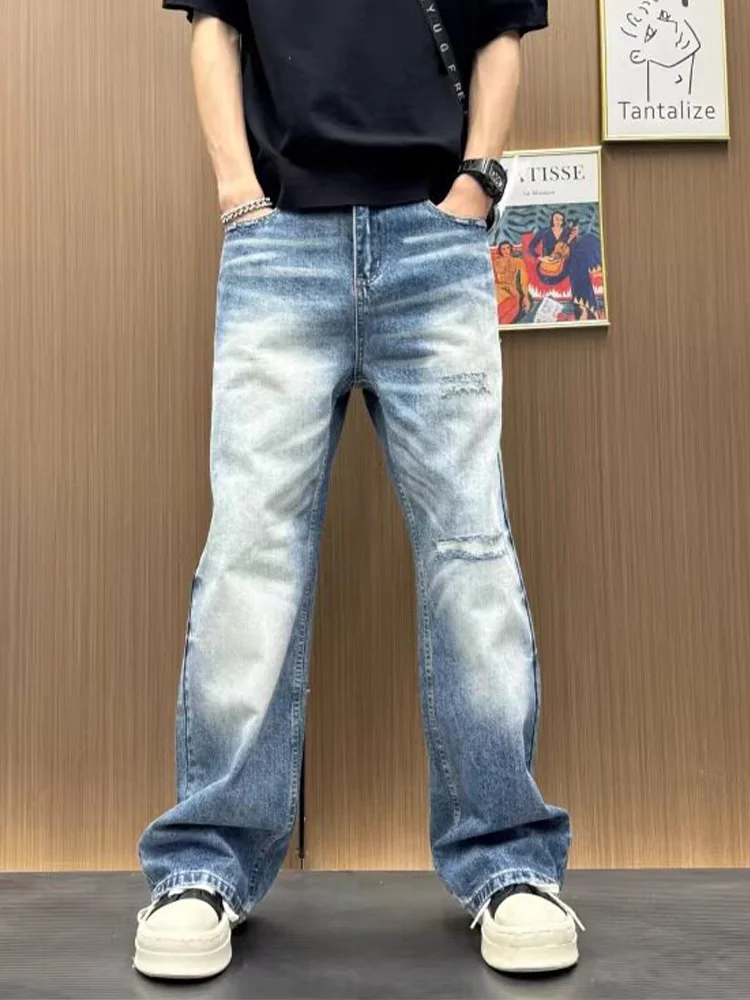 Retro American Large Size Denim Jeans Women's Trendy High Waist Straight Leg Floor-Length Worn Design Casual High Elasticity
Retro American Large Size Denim Jeans Women's Trendy High Waist Straight Leg Floor-Length Worn Design Casual High Elasticity