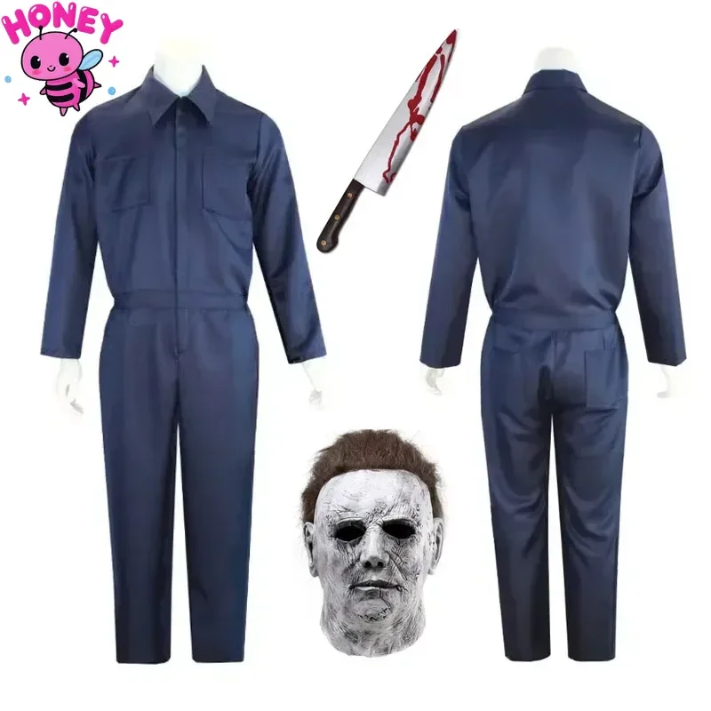 Adult Michael Myers Cosplay Costume Mask Props Halloween Jumpsuit Outfits Horror Bloody Killer Carnival Party Costume For Men
Adult Michael Myers Cosplay Costume Mask Props Halloween Jumpsuit Outfits Horror Bloody Killer Carnival Party Costume For Men