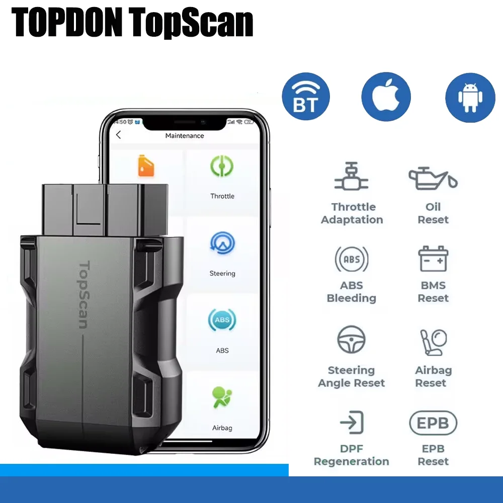 TOPDON TopScan Lite Scanner Smart Diagnostic Tool obd2 scanner Guide Bluetooth OBD2 code reader Obd2 Scanner Full System