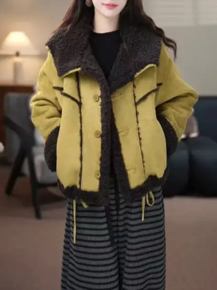 Ladies ort Thiened Lamb Fur Jaet Warm Casual Sle Loose Fit Long Sve Zipper Closure Color Winter Outerwear
Ladies ort Thiened Lamb Fur Jaet Warm Casual Sle Loose Fit Long Sve Zipper Closure Color Winter Outerwear