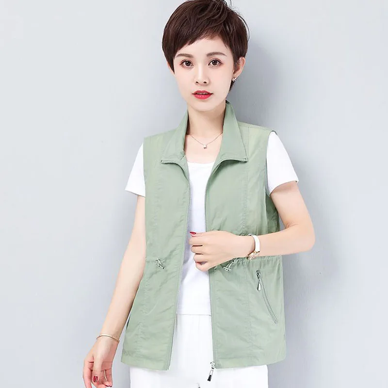 2024 Middle Aged Mother Leisure Zipper Sleeveless Vest Tops Coat Summer New Solid Color Large Size Loose Fit Zipper Vest Jacket
2024 Middle Aged Mother Leisure Zipper Sleeveless Vest Tops Coat Summer New Solid Color Large Size Loose Fit Zipper Vest Jacket