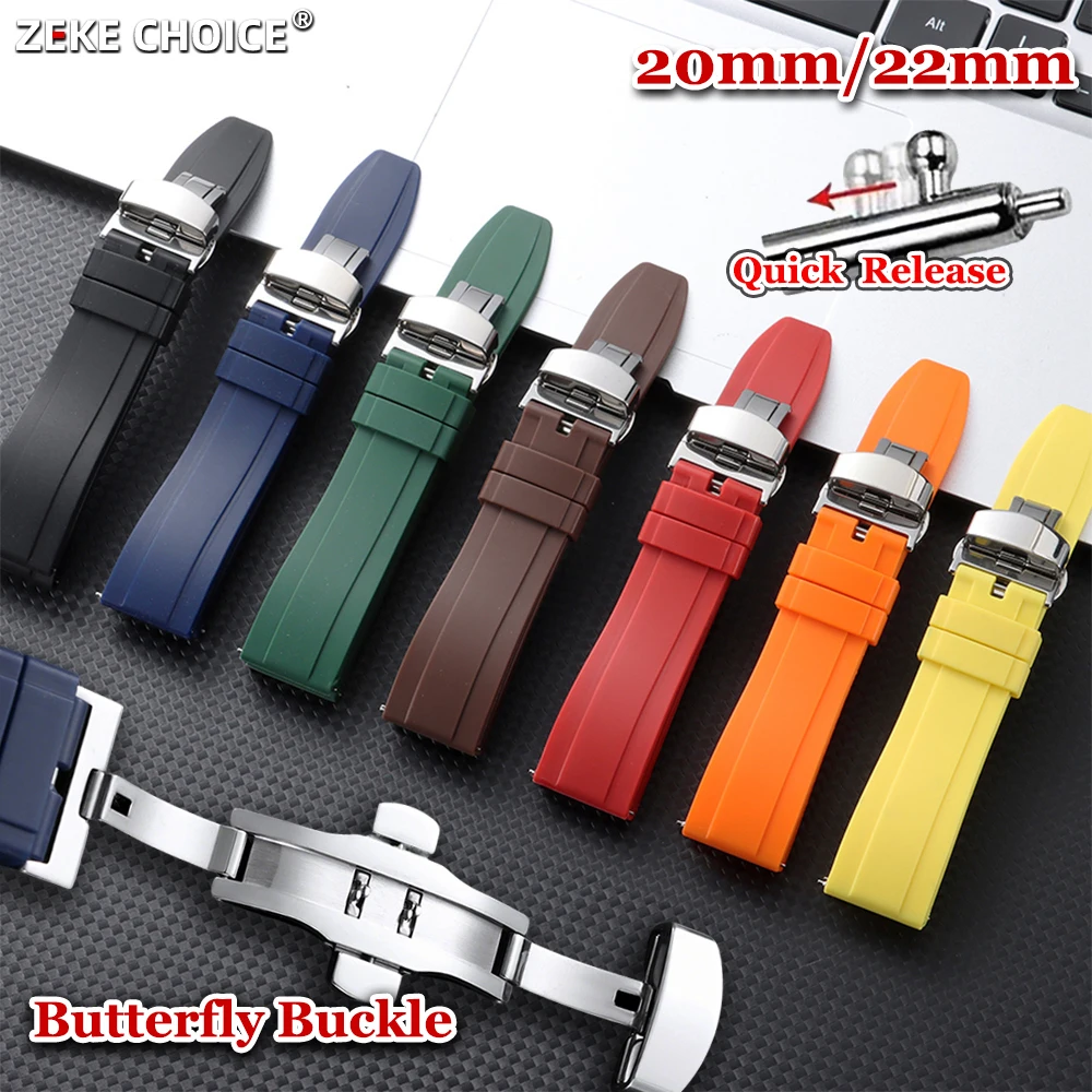 Soft Silicone Watch Band 20mm 22mm for Omega Quick Release Replacement Strap for Seiko Waterproof Sport Wristband Accessories
Soft Silicone Watch Band 20mm 22mm for Omega Quick Release Replacement Strap for Seiko Waterproof Sport Wristband Accessories