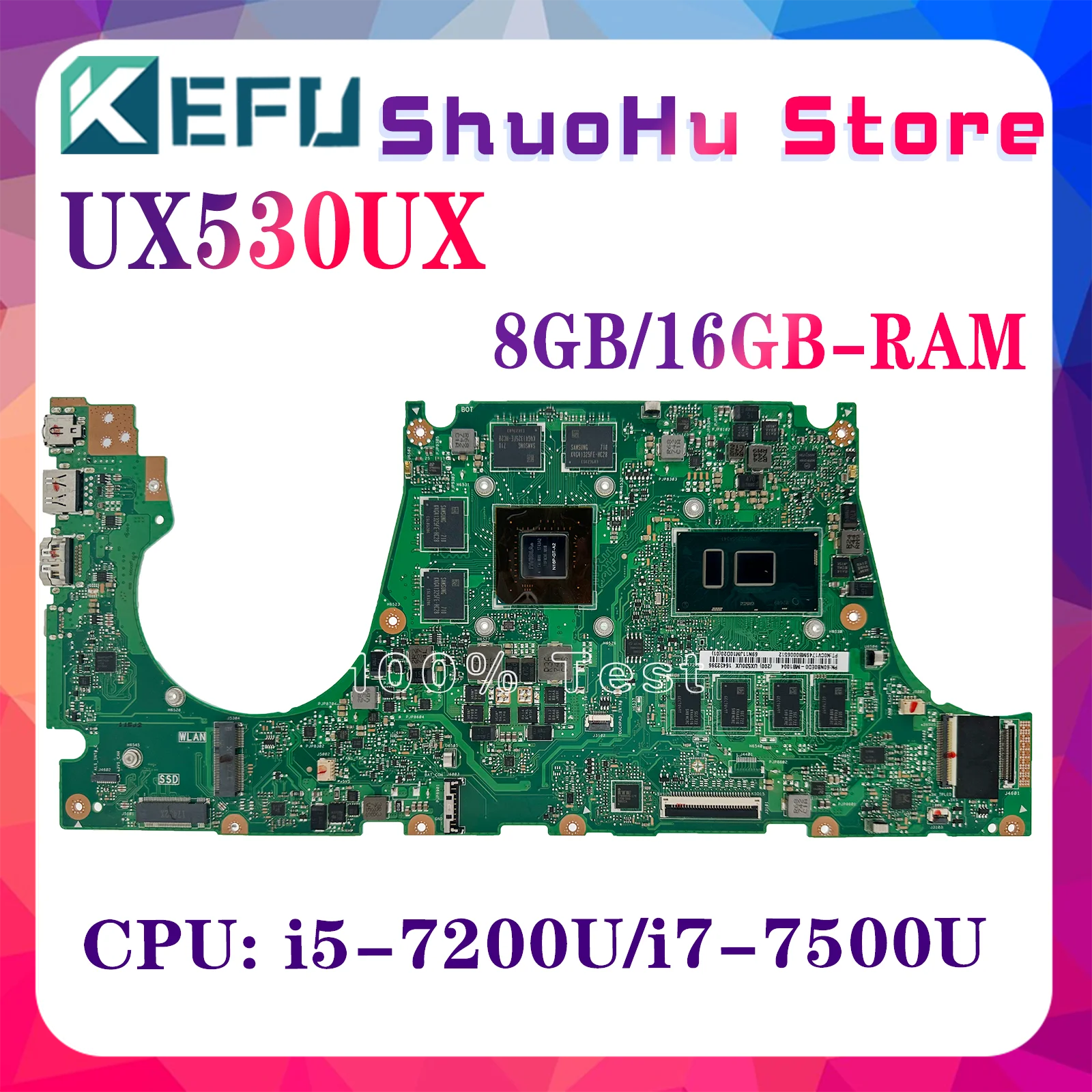 UX530UQ UX530UX Mainboard For Asus UX530U RX530UX BX530UX RX530UQ BX530UQ UX530 Laptop Motherboard I3 I5 I7-7th Gen 8GB 16GB RAM
UX530UQ UX530UX Mainboard For Asus UX530U RX530UX BX530UX RX530UQ BX530UQ UX530 Laptop Motherboard I3 I5 I7-7th Gen 8GB 16GB RAM