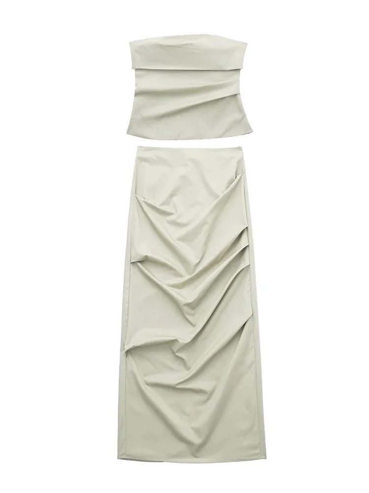 Boob Tube Tops & High Waist Skirt Longuette Fashion Female Lady Set Women Strapless Tops Slimming Skirts Elegant Sleeveless Vest
Boob Tube Tops & High Waist Skirt Longuette Fashion Female Lady Set Women Strapless Tops Slimming Skirts Elegant Sleeveless Vest