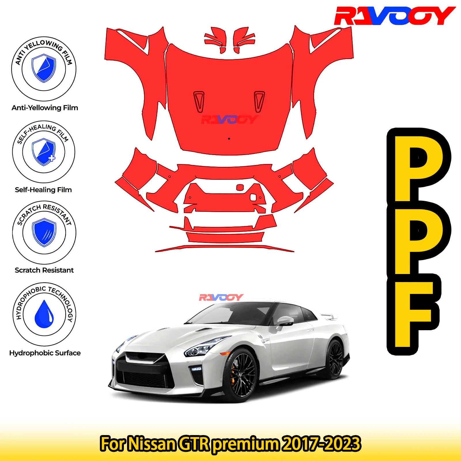 For Nissan GTR premium 2017-2023 Glossy Matte Black Precut front PPF Kit Paint Protection Film
For Nissan GTR premium 2017-2023 Glossy Matte Black Precut front PPF Kit Paint Protection Film