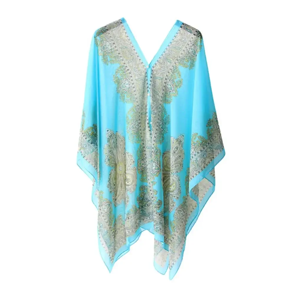 Woman Chiffon Blouse Fashion Women Scarf Shawl Printed Sunscreen Sun Shawl Beach Shawl Soft Loose Bikini Cover Tops
Woman Chiffon Blouse Fashion Women Scarf Shawl Printed Sunscreen Sun Shawl Beach Shawl Soft Loose Bikini Cover Tops