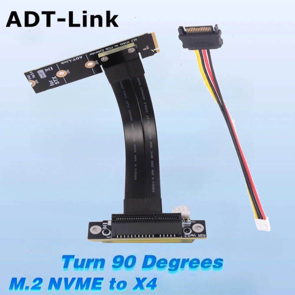 M.2 NGFF NVMe SSD-адаптер-удлинитель PCI-E 4.0 3.0 x4 Переходники Кабель PCIe 4X Поворот 90-угольный удлинитель графического процессора Графическая видеокарта STX
M.2 NGFF NVMe SSD-адаптер-удлинитель PCI-E 4.0 3.0 x4 Переходники Кабель PCIe 4X Поворот 90-угольный удлинитель графического процессора Графическая видеокарта STX