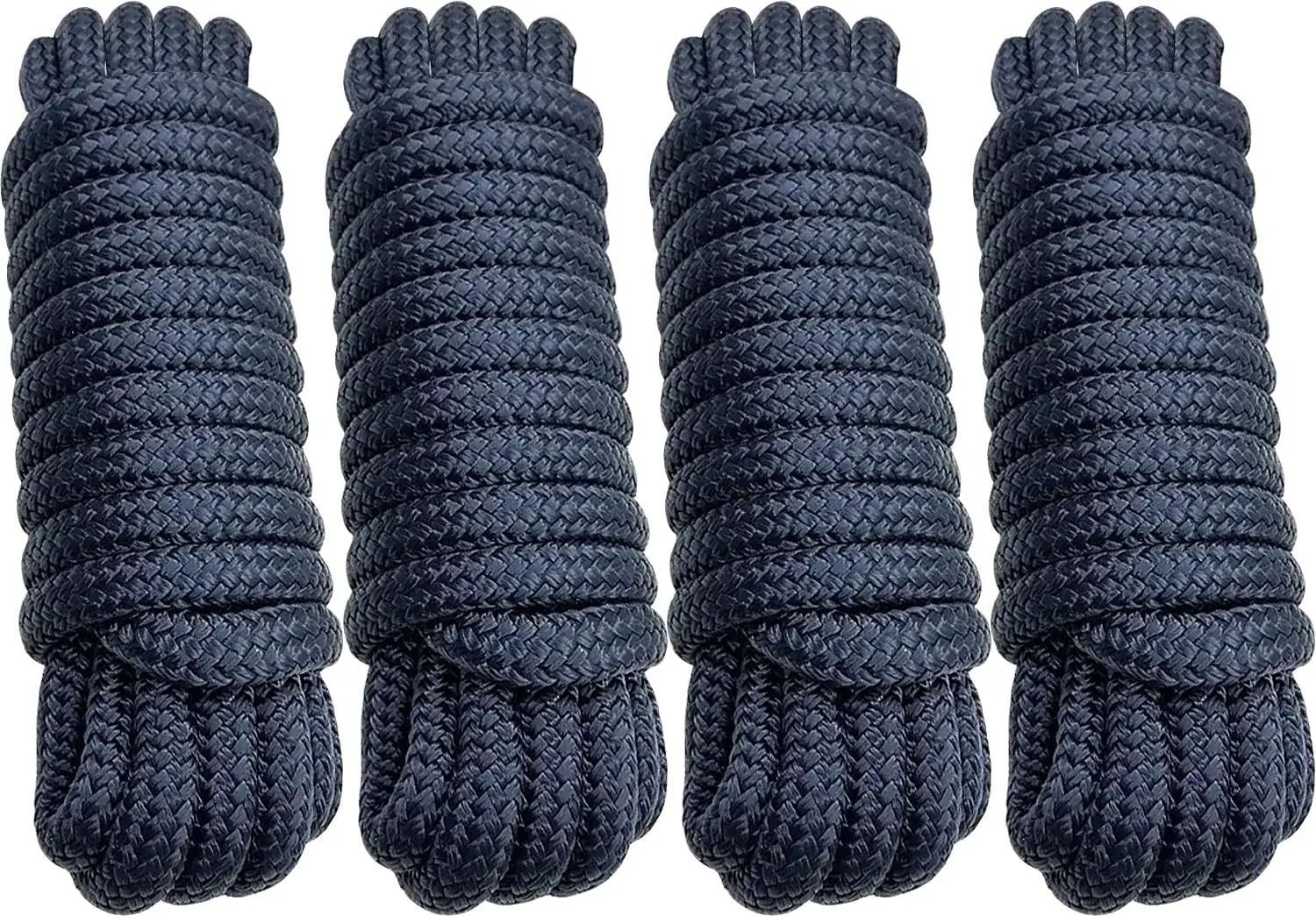 5/8" x 20' Double Braid Nylon Dock Lines for Boats - 4 Pack with 15" Spliced Eye - Heavy Duty Marine Ropes for Docking, Pontoon, Light Boat - Navy Blue
5/8" x 20' Double Braid Nylon Dock Lines for Boats - 4 Pack with 15" Spliced Eye - Heavy Duty Marine Ropes for Docking, Pontoon, Light Boat - Navy Blue