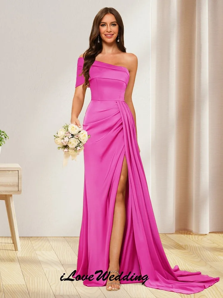 Bridesmaid Dresses 2025 Barbie Pink Wedding Party Dress For Woman Guest One Shoulder Mermaid Ruched Open Back Elegant Customized
Bridesmaid Dresses 2025 Barbie Pink Wedding Party Dress For Woman Guest One Shoulder Mermaid Ruched Open Back Elegant Customized