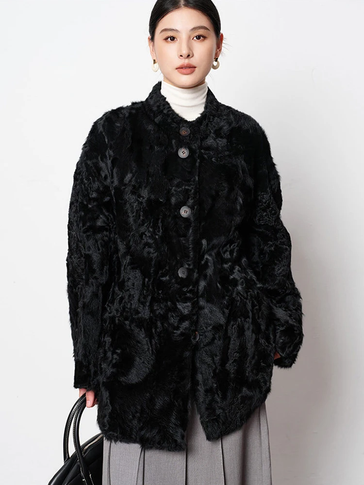 High-end Luxury Natural Lamb Fur Plush Jackets for Women 2026 New Simple Stand Collar Loose Winter Genuine Leather Real Fur Coat
High-end Luxury Natural Lamb Fur Plush Jackets for Women 2026 New Simple Stand Collar Loose Winter Genuine Leather Real Fur Coat