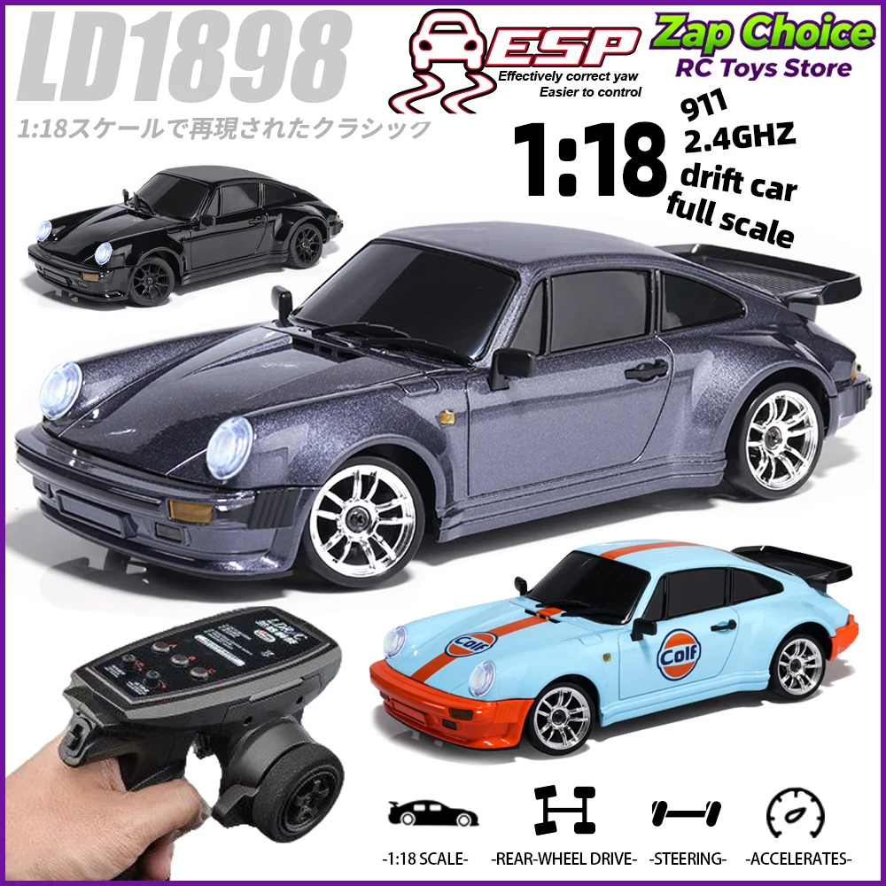 LDRC LD1898 A98 911 1/18 RWD RC Drift Car 2.4G 3CH ESP Gyro LED Alloy Body 20-30min RTR Racing Toy Gift for Boys Adults
LDRC LD1898 A98 911 1/18 RWD RC Drift Car 2.4G 3CH ESP Gyro LED Alloy Body 20-30min RTR Racing Toy Gift for Boys Adults