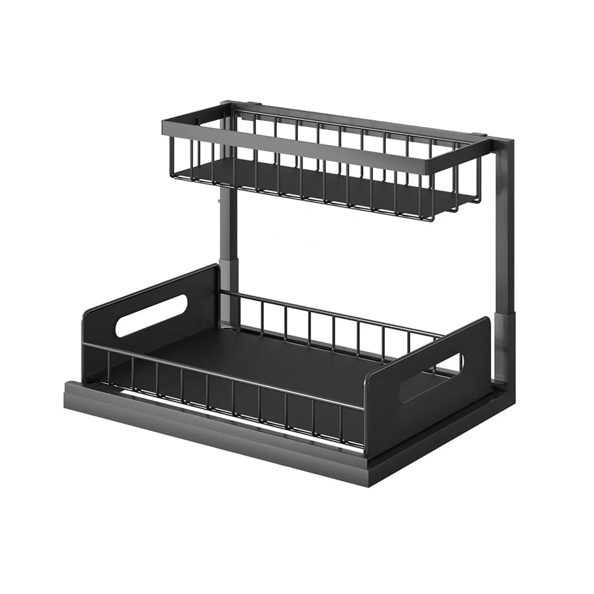 Under Sink Kitchen Organizer with Cups and Hooks, 2 Tier L Shaped Rack Pull Out Under Sink Storage with Sliding Drawer
Under Sink Kitchen Organizer with Cups and Hooks, 2 Tier L Shaped Rack Pull Out Under Sink Storage with Sliding Drawer