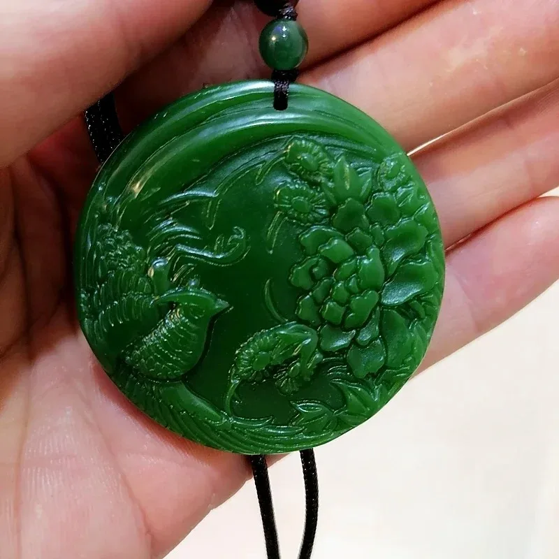 Natural Green Hand Carved Phoenix Peony Jade Pendant Fashion Boutique Jewelry Men's and Women's Necklace Gift Accessories
Natural Green Hand Carved Phoenix Peony Jade Pendant Fashion Boutique Jewelry Men's and Women's Necklace Gift Accessories