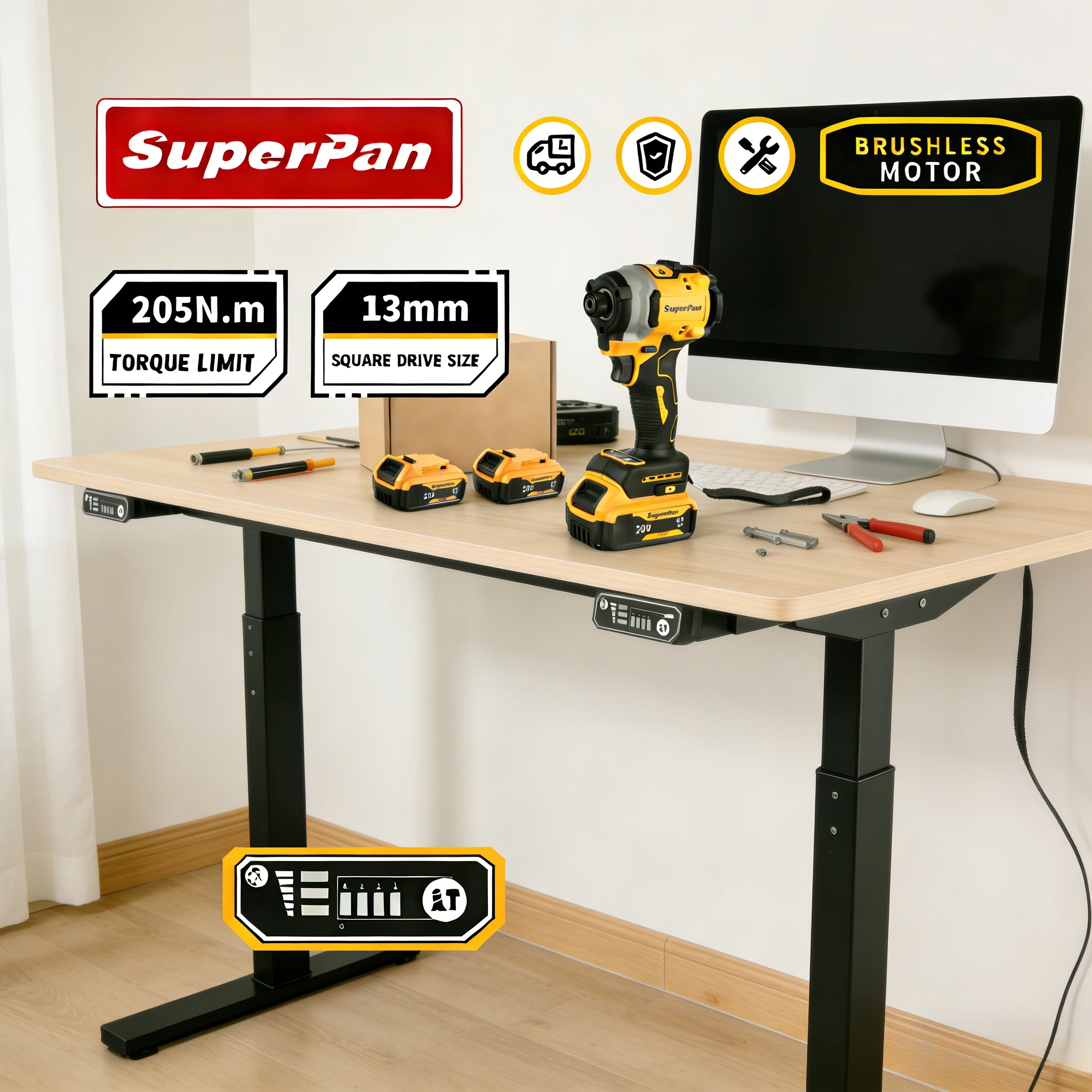 Эргономичный дрель-шуруповерт SuperPan 20В с высоким крутящим моментом, антиусталостный, для авторемонта и обслуживания гаражей, совместим с аккумулятором Dewalt 20В
Эргономичный дрель-шуруповерт SuperPan 20В с высоким крутящим моментом, антиусталостный, для авторемонта и обслуживания гаражей, совместим с аккумулятором Dewalt 20В