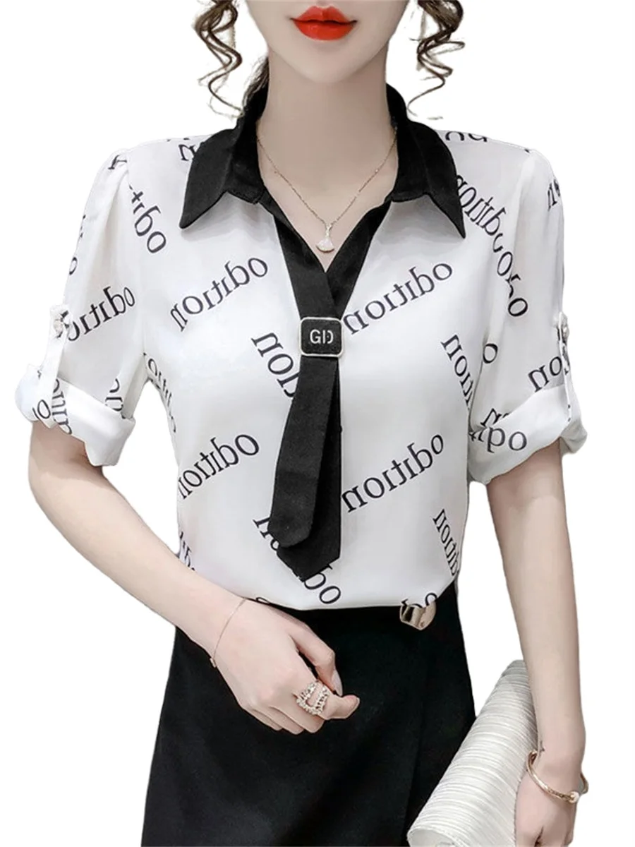 Women Spring Summer Blouses Shirts Lady Fashion Casual Long Sleeve Turn-down Collar Letter Print Blusas Tops WY0647
Women Spring Summer Blouses Shirts Lady Fashion Casual Long Sleeve Turn-down Collar Letter Print Blusas Tops WY0647