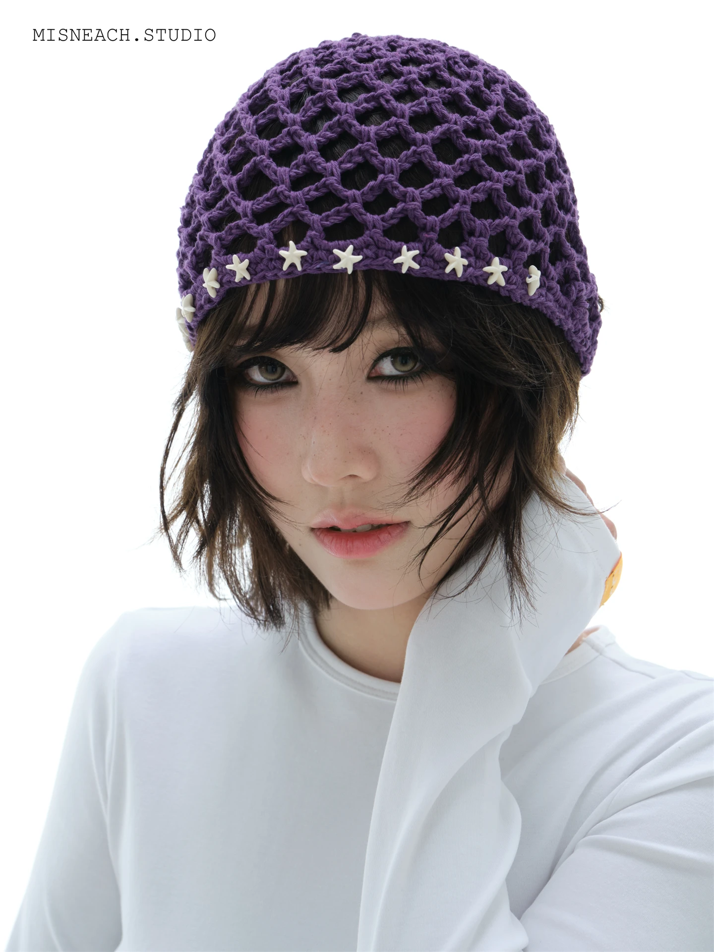 Handmade Original Purple Star Women's Overhead Hat Fashionable Spicy Girl Tassel Cold Cap Breathable Ultra-Thin round Top
Handmade Original Purple Star Women's Overhead Hat Fashionable Spicy Girl Tassel Cold Cap Breathable Ultra-Thin round Top