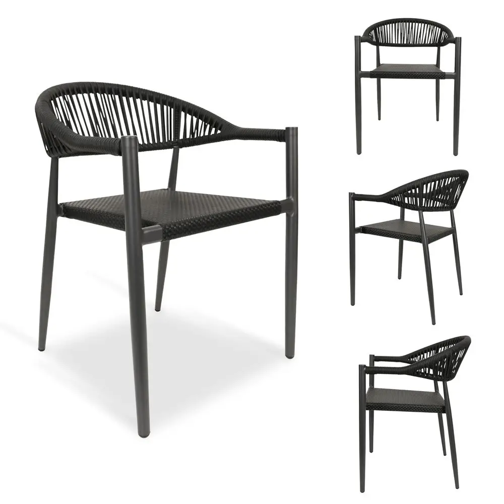 Pcs Stackable Patio Dining Chairs, Aluminum Rattan Outdoor Dining Chair with Arms, Woven Rope Garden Armchair Metal No Assembly
Pcs Stackable Patio Dining Chairs, Aluminum Rattan Outdoor Dining Chair with Arms, Woven Rope Garden Armchair Metal No Assembly
