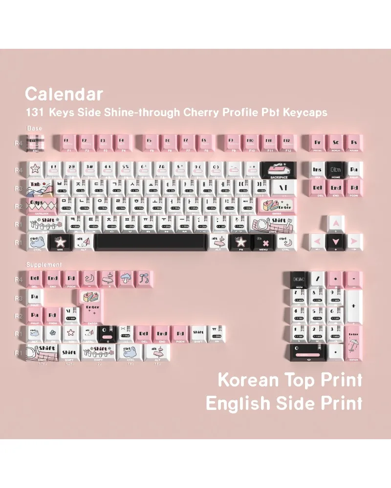 Scene Calendar Double Engraving Transparent Pbt Original Keycaps Korean Russian Thai Small Languages
Scene Calendar Double Engraving Transparent Pbt Original Keycaps Korean Russian Thai Small Languages