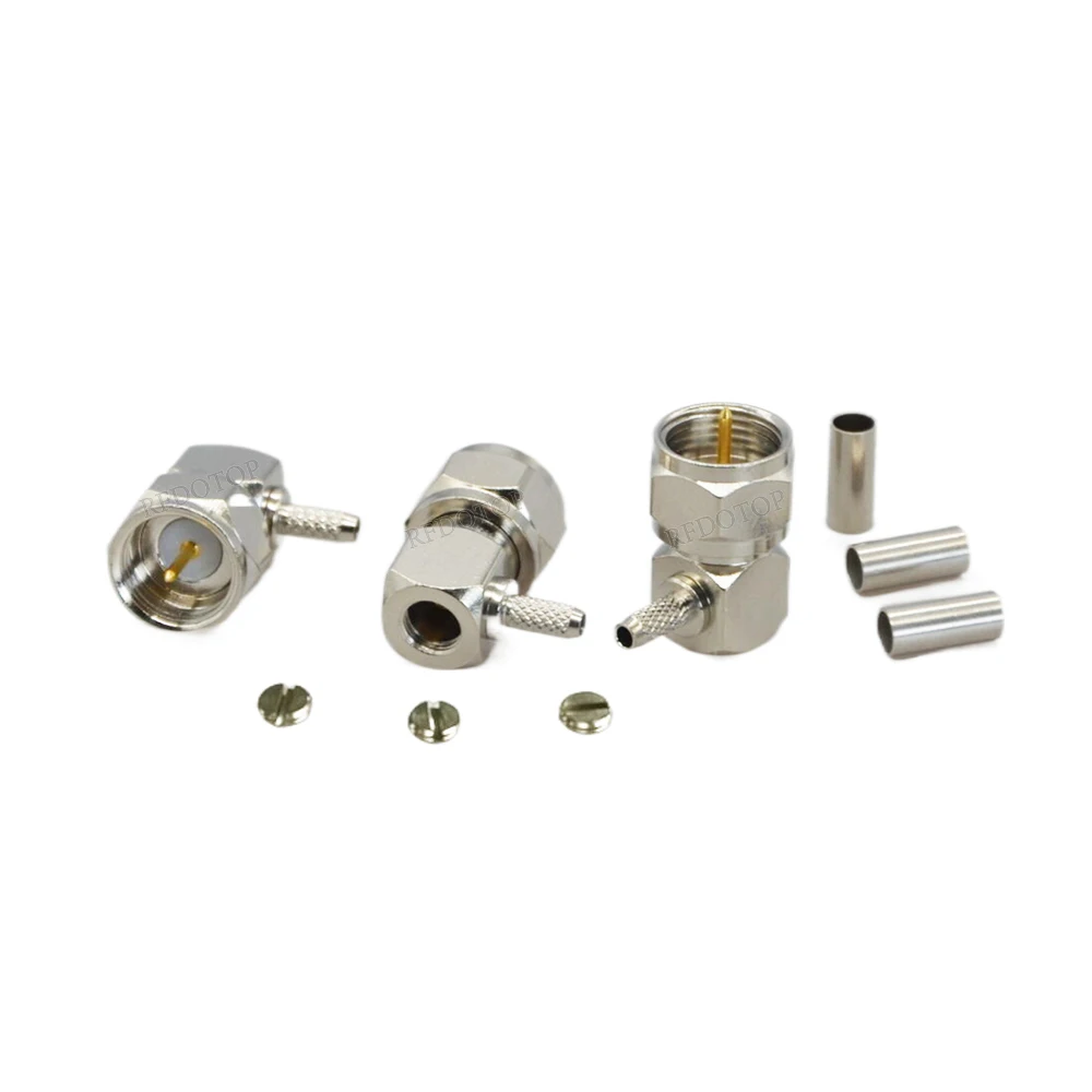 2Pcs/Lot F Male Plug Straight/Right Angle 50 Ohm F Type Connector Crimp for RG174/RG316/LMR100 RF Cable Gold Plated Brass
2Pcs/Lot F Male Plug Straight/Right Angle 50 Ohm F Type Connector Crimp for RG174/RG316/LMR100 RF Cable Gold Plated Brass