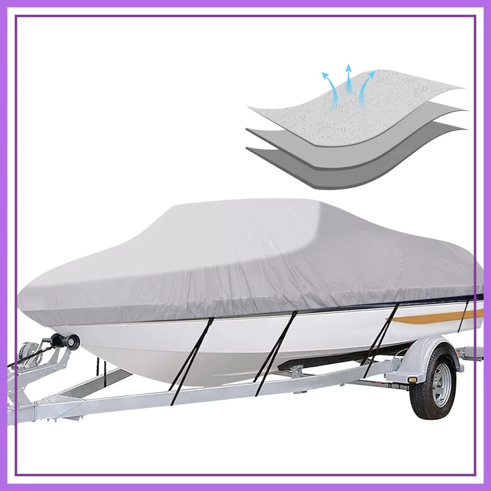 Heavy Duty Trailerable Boat Cover - 20'-23' Long x 100" Wide, Waterproof Tarp with Storage Bag, Fits V-Hull, Fish & Ski, Runabout, Bass Boats
Heavy Duty Trailerable Boat Cover - 20'-23' Long x 100" Wide, Waterproof Tarp with Storage Bag, Fits V-Hull, Fish & Ski, Runabout, Bass Boats