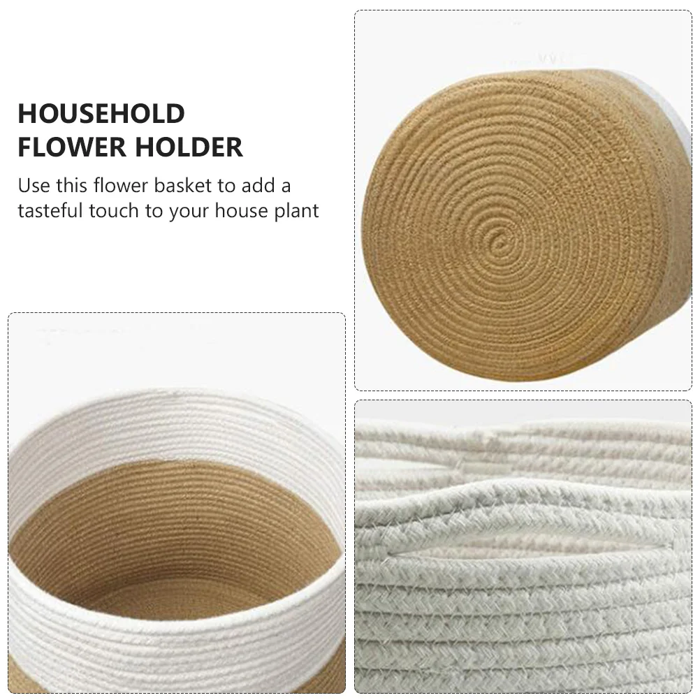 Woven Flower Basket Cotton Rope Storage Household Decorative Laundry Hamper Multipurpose Plant Holder Holiday
Woven Flower Basket Cotton Rope Storage Household Decorative Laundry Hamper Multipurpose Plant Holder Holiday
