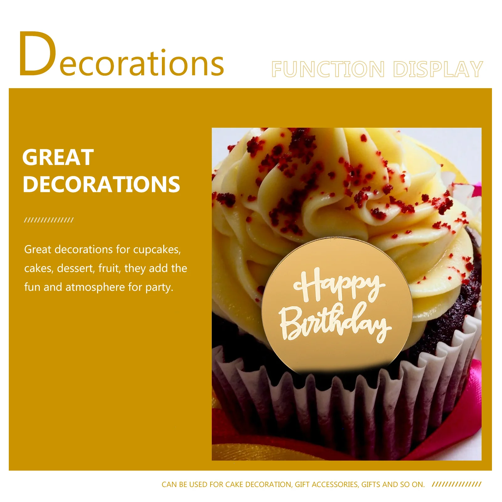 25pcs Birthday Cake Decoration Round Cupcake Toppers Engraved Discs Gold Acrylic Party Dessert Decorations for Birthday
25pcs Birthday Cake Decoration Round Cupcake Toppers Engraved Discs Gold Acrylic Party Dessert Decorations for Birthday