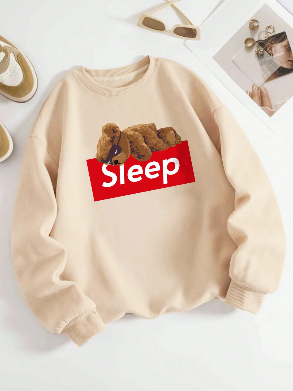 Sleep Bear Sweatshirt Women'S Cartoons Printing Hoodie Loose Fleece Warm Crewneck Clothes Winter Comfortable Womans Pullover
Sleep Bear Sweatshirt Women'S Cartoons Printing Hoodie Loose Fleece Warm Crewneck Clothes Winter Comfortable Womans Pullover