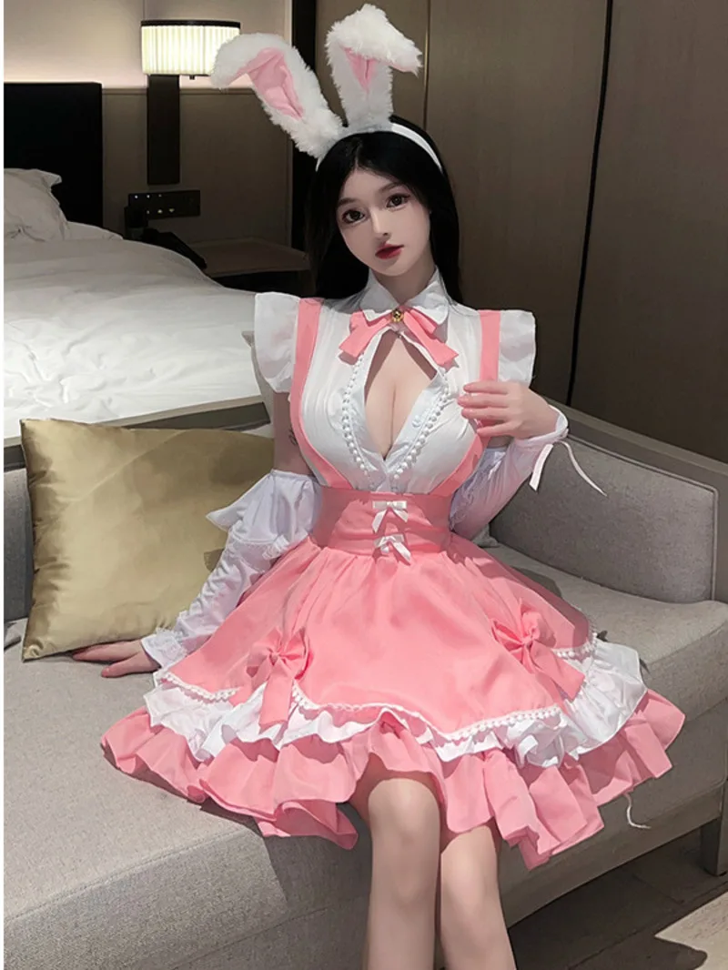 Lolita Sexy Clothes Maid Uniform Dress Elegant Maid Set Pink Fashion Women Tops 2024 New Sweet Korean Dresses Cute Girl XA95
Lolita Sexy Clothes Maid Uniform Dress Elegant Maid Set Pink Fashion Women Tops 2024 New Sweet Korean Dresses Cute Girl XA95