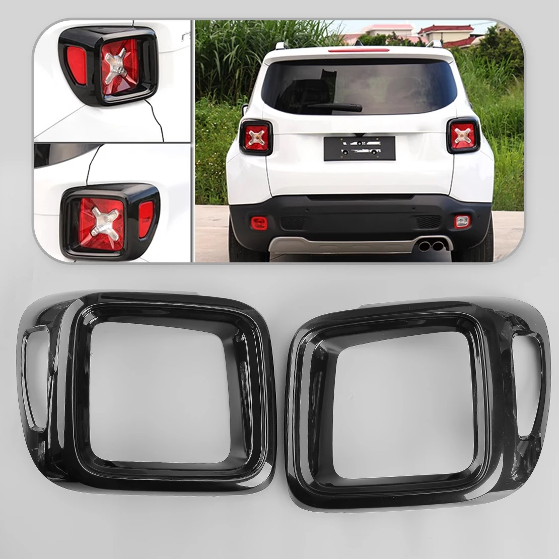 1 Pair Rear Left & Right Taillight Lamp Covers Trims Frames Fit for Jeep Renegade 2015 2016 2017 2018 Black ABS Plastic
1 Pair Rear Left & Right Taillight Lamp Covers Trims Frames Fit for Jeep Renegade 2015 2016 2017 2018 Black ABS Plastic