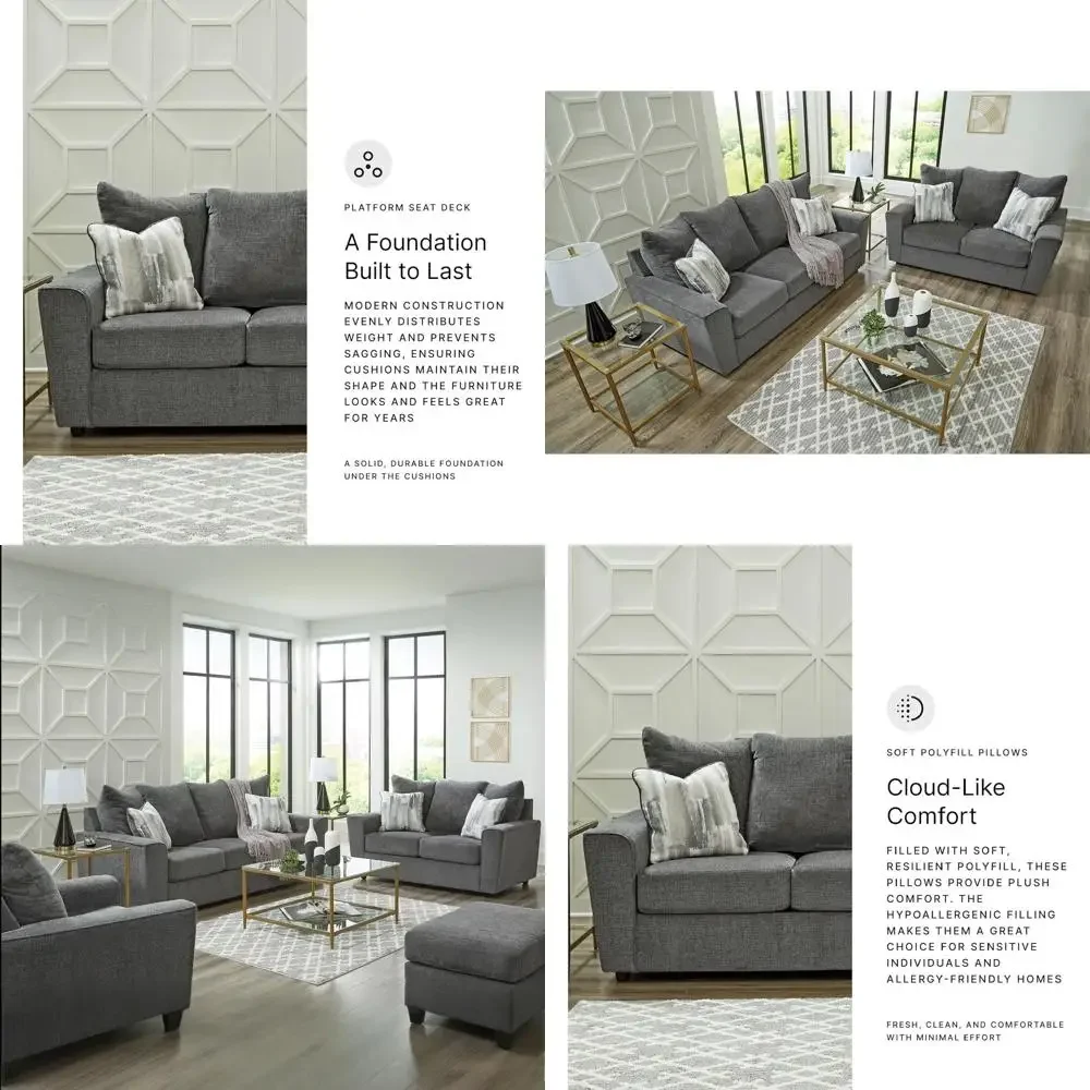 Casual Gray Sofa with Flared Arms
Casual Gray Sofa with Flared Arms