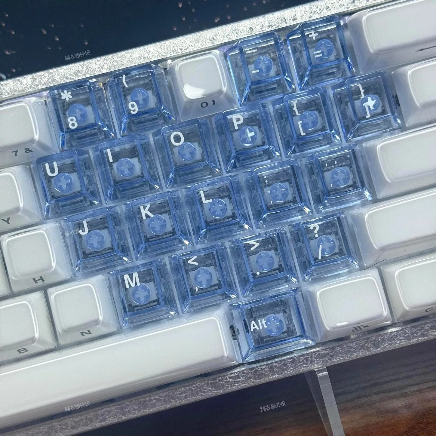 Transparent Love Cherry Keychain PC 21 Key Supplement DIY Personalized Keycap Compatible with Wooting Mechanical Keyboard