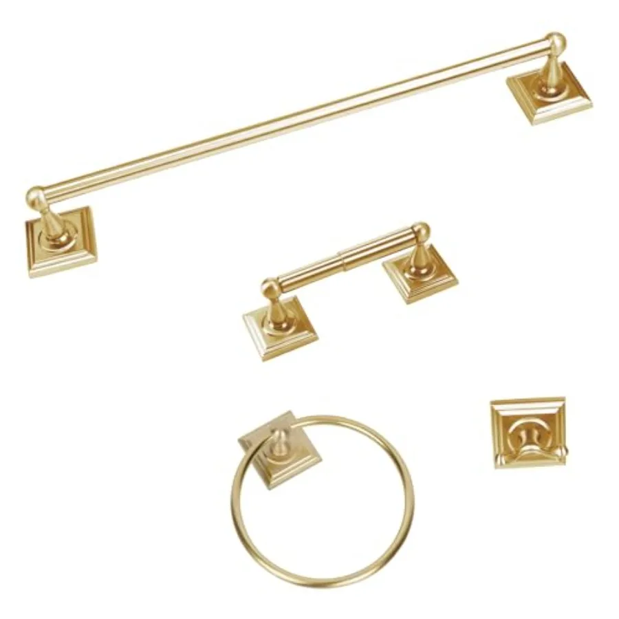 Bath hardware set for residential use, stainless steel, satin nickel finish, includes mounting hardware and 4-piece configurati
Bath hardware set for residential use, stainless steel, satin nickel finish, includes mounting hardware and 4-piece configurati