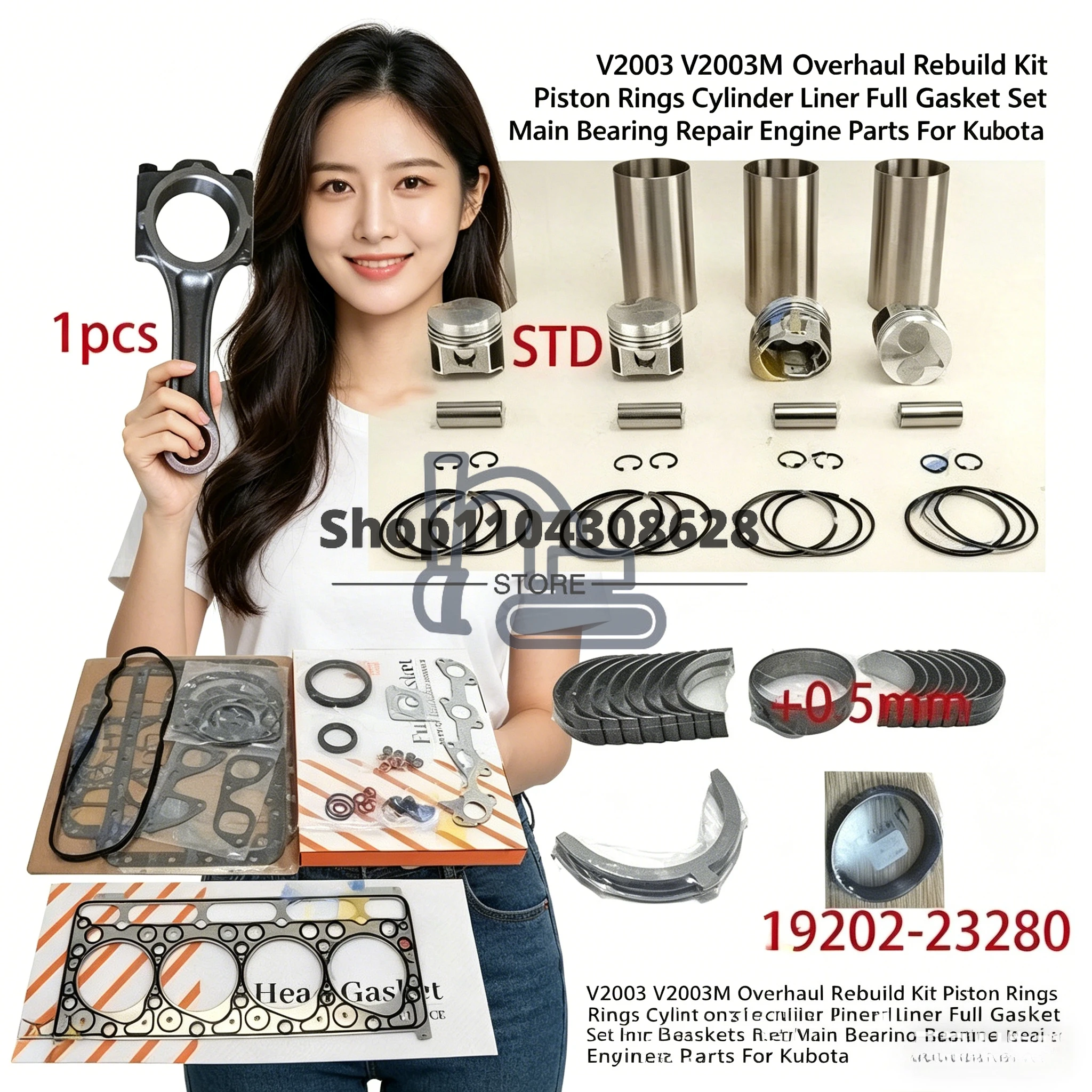 V2003 V2003M Overhaul Rebuild Kit Piston Rings Cylinder Liner Full Gasket Set Main Bearing Repair Engine Parts For Kubota
V2003 V2003M Overhaul Rebuild Kit Piston Rings Cylinder Liner Full Gasket Set Main Bearing Repair Engine Parts For Kubota
