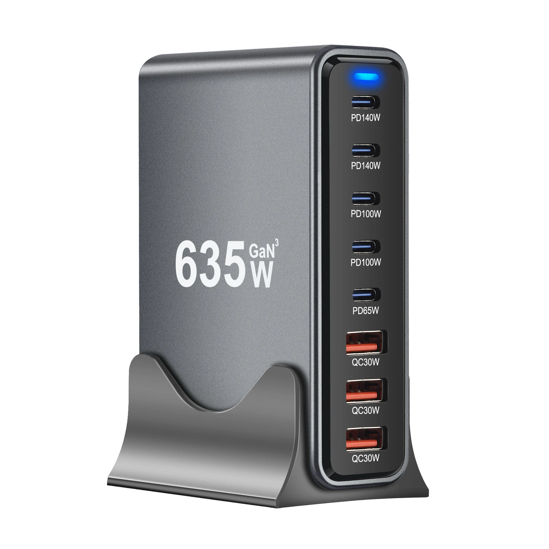 New 635W Multi-Port Charger 8-Port Type-C USB Port Charger LED Display Fast Charger Home Office Travelling
New 635W Multi-Port Charger 8-Port Type-C USB Port Charger LED Display Fast Charger Home Office Travelling