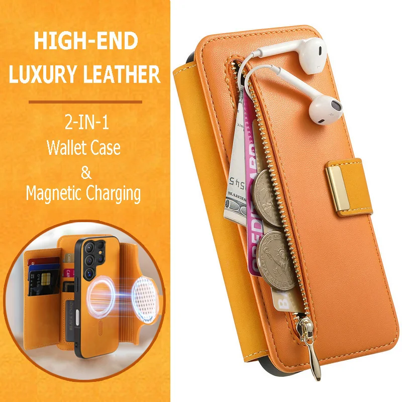 Leather Zipper 2IN1 Detachable Wallet Coque for Samsung Galaxy S25 Ultra 5G 2025 Magnetic Case Phone S24 FE S23 Plus S 25 Cover
Leather Zipper 2IN1 Detachable Wallet Coque for Samsung Galaxy S25 Ultra 5G 2025 Magnetic Case Phone S24 FE S23 Plus S 25 Cover