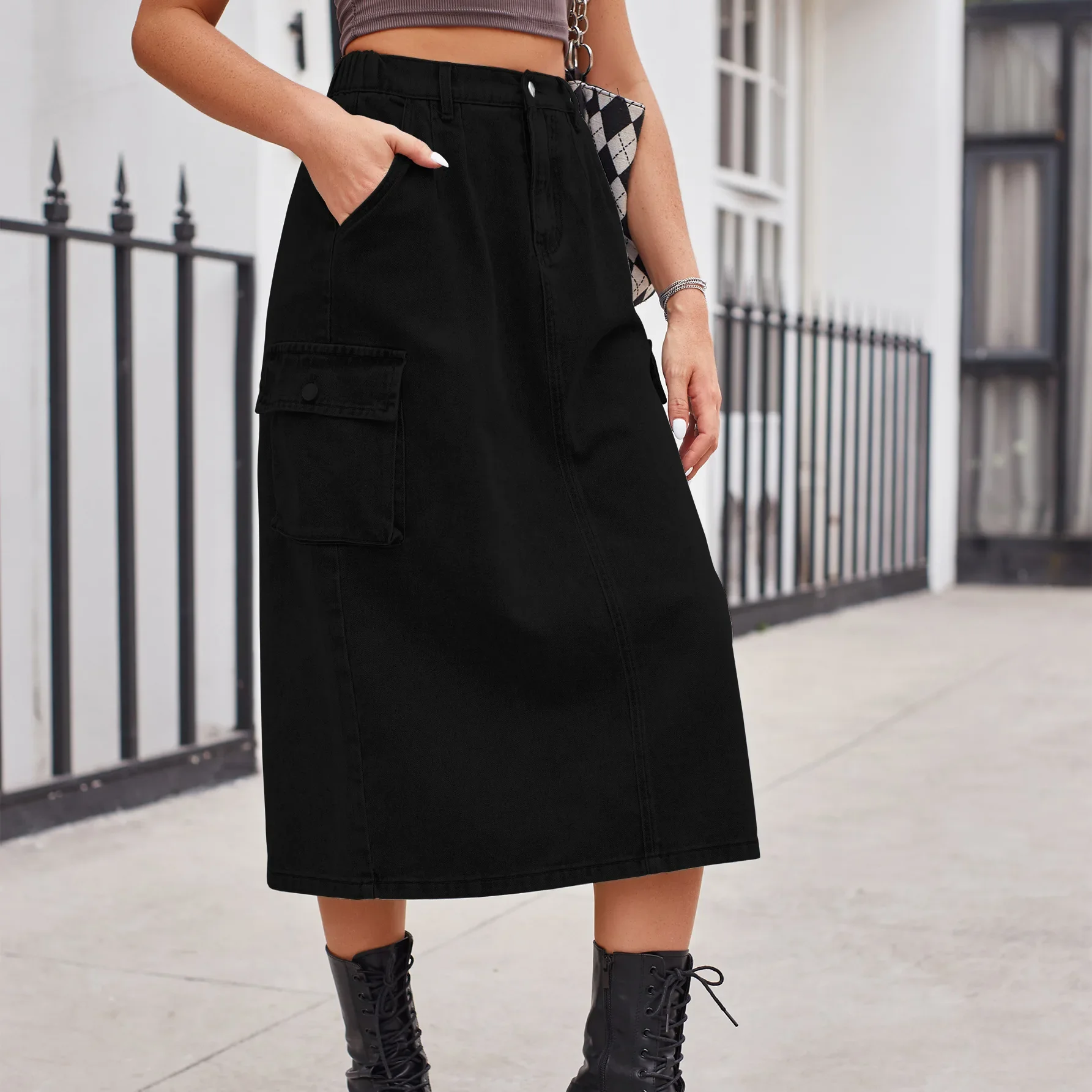 New Versatile Workwear Denim Half Body Skirt, A New Spring Fashion Make-old Solid-color High-waisted Mid-length Skirt for Women
New Versatile Workwear Denim Half Body Skirt, A New Spring Fashion Make-old Solid-color High-waisted Mid-length Skirt for Women