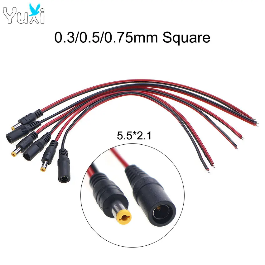 YuXi 1 Piece 5.5x2.1mm Male Female Plug 12V DC Power Pigtail Cable Jack 5521 Supply Extension Cable For CCTV Camera
YuXi 1 Piece 5.5x2.1mm Male Female Plug 12V DC Power Pigtail Cable Jack 5521 Supply Extension Cable For CCTV Camera